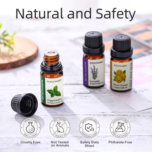 Essential Oils Set - 100% Pure & Natural Organic Essential Oil Gift Set (10ml/0.34fl.oz) Therapeutic Grade, Great for use in Aromatherapy, Diffuser, Humidifier, DIY Candle, Soap and Bath Bombs Making - Thumbnail 2