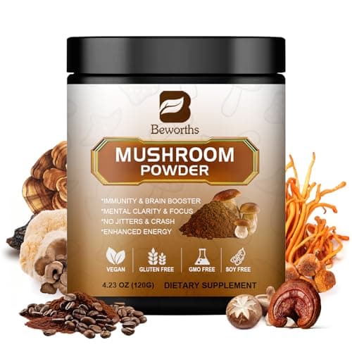 Mushroom Coffee - Lions Mane Mushroom Powder Instant Coffee with Lion's Mane, Reishi, Chaga, Cordyceps, and Turkey Tail - Mushroom Coffe Alternative for Energy, Mental Clarity & Focus, Brain Booster - Image 1