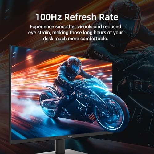 KTC 24 Inch Monitor 100Hz, FHD 1080P Computer Monitor with Frameless Design, 4000:1, 103% sRGB, HDMI VGA Port, Low Blue Light, Tiltable PC Monitors for Home Office, VESA Mount H24V27 - Thumbnail 2