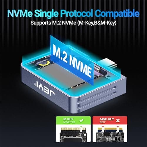 JEYI 2230 M.2 Enclosure, Direct-Attached Wire-Free USB C 10Gbps M.2 NVMe SSD Enclosure Adapter, 2tb Max - i9 Zebra 2230C - Thumbnail 4