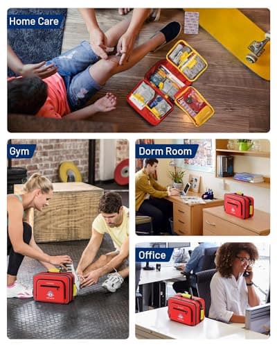 500 PCS First Aid Kit for Travel Camping Car Home Businesses, Well-Organized Emergency Kit, Survival Trauma First Aid Kits for Home College Dorm Essential Supplies - Thumbnail 2