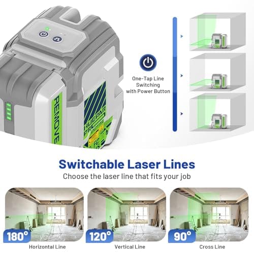 Huepar Pro Laser Level with 55-Inch Tripod, 150Ft Self Leveling Green Lazer Leveler Tool with Pulse Mode up to 200Ft, Rechargeable, Cross Lines for Picture Hanging, Tile, DIY/Construction, Hard Case - Thumbnail 5