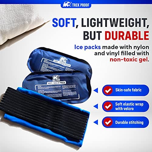 Ice Packs for Injuries Reusable (3-Piece Set) – Hot and Cold Ice Pack Therapy Gel Wrap Support – Supports Recovery, Joint and Muscle Pain – Knees, Back & More (3 Piece Set - Classic) - Thumbnail 2