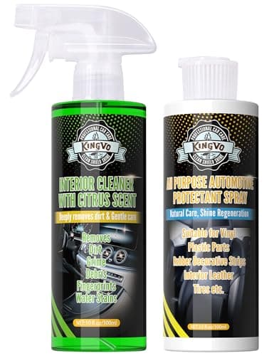 Kingvo Car Leather Cleaner and Conditioner, Interior Car Cleaner,Upholstery Care Protector Spray Kit for Boat Seat Auto Vinyl Leather Purse Couch