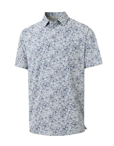 M MAELREG Mens Golf Shirts Short Sleeve Pattern Moisture Wicking Quick Dry Collared Athletic Mens Golf Polo Shirt - Image 1