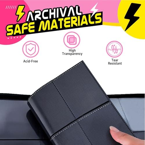 Trading Card Binder 4 Pocket,400 Pocket Card Collection Binder with 50 Removable Sleeves,PU Waterproof Top Card Book,3-Ring Zipper Collectible Trading Card Album for MTG/TCG/Card Holder Gift（Pink） - Thumbnail 6