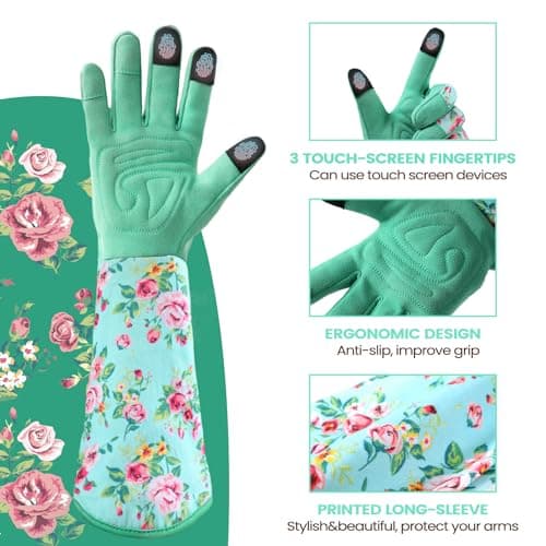 Ymomode Garden Gloves for Women - Long Sleeve Garden Gloves Ladies Light Protective Gloves for Yard & Outdoor Work - Thumbnail 4