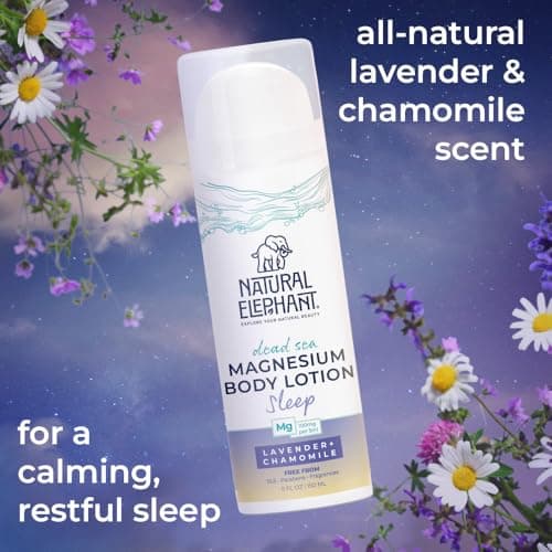Natural Elephant Dead Sea Magnesium Lotion – Sleeptime Lavender Scented Body Moisturizer | Topical Magnesium with Dead Sea Minerals – 5 oz (150 ml) - Thumbnail 2
