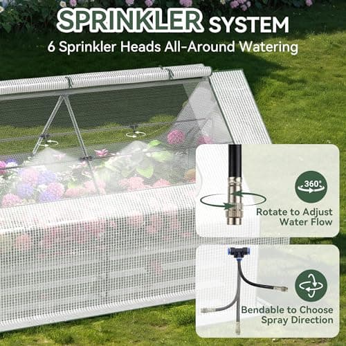 Lineware Raised Garden Bed with Self-Watering System, 6x3x1 ft Elevated Planter Boxes Outdoor with PE Cover, Galvanized Raised Beds for Gardening,Vegetables,Flowers, Backyard, Patio - Thumbnail 2