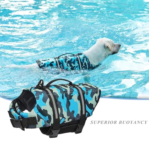 Doglay Dog Life Jacket with Rescue Handle, Dog Life Vest for Swimming Boating, Adjustable Reflective Puppy Swim Vest with Superior Buoyancy for Small Medium Large Dogs - Thumbnail 4