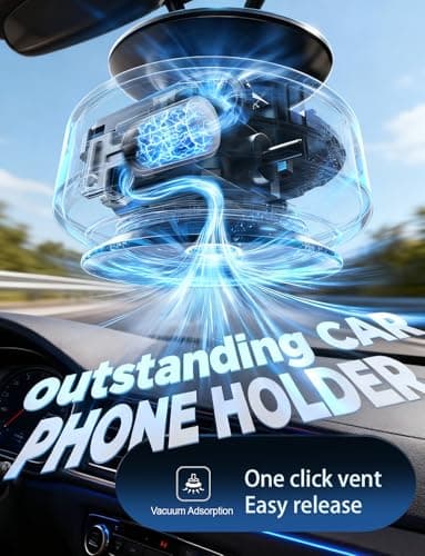 G VODA for Suction Phone Mount, 360° Electric Vacuum Magnetic Phone Holder,Only on Car/Gym/Mirror/Smooth Surface/Vlogging Travel,Content Creator Phone Holder Compatible with All Smartphones （Silver） - Thumbnail 2