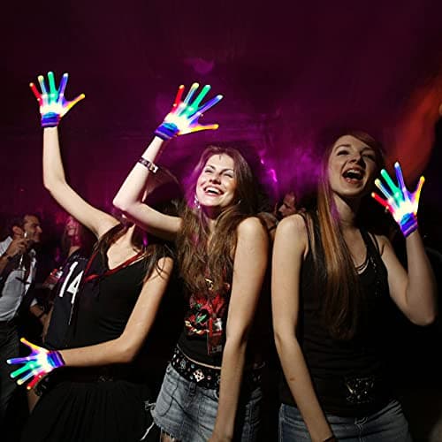 GLEDLOVES LED Finger Gloves - Light Up Gloves with 5 Color/6 Mode for Teen & Adult Gifts - Perfect for Halloween & Christmas Party (1 Pair/L) - Thumbnail 5