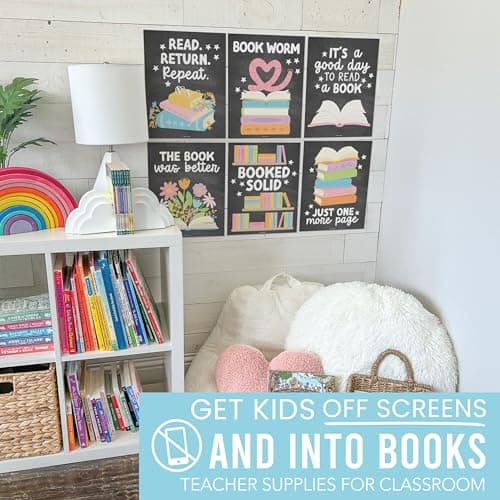 Reading Posters for Classroom Decor - Read Sign School or Home Library Wall, Reading Strategies Bulletin Board Decorations, Elementary & High School ELA Classroom Must Haves, English Teacher Supplies - Thumbnail 2