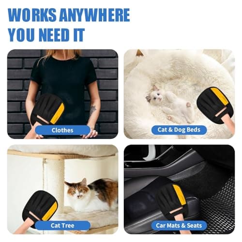 Upgraded Electrostatic Pet Hair Removal Glove for Dogs & Cats 5-Finger Magic Brush Design Reusable Hair Remover for Couch, Carpet, Car Seat, Laundry & Clothing Quick Cleaning Tool for Pet Owners - Thumbnail 3