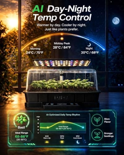 LetPot Smart Seed Starter with Humidity Dome, Germination Kit with Waterproof Seedling Mat, 24W Full Spectrum LED Grow Light, Smart Heating Base, EC Soil Sensor & App Control for Indoor Seed Starting - Thumbnail 3