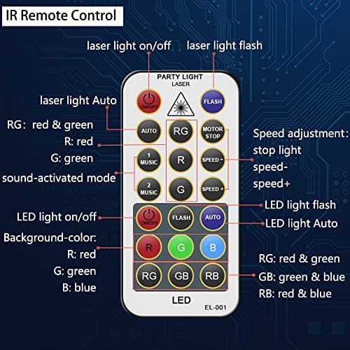 Party Lights Dj Disco Lights, Mini Strobe Stage Light Laser Lights Show Projector Lighting Accessories with Remote Control for Parties Bar Birthday Holiday Event Live Show Xmas Decorations Lights - Thumbnail 5
