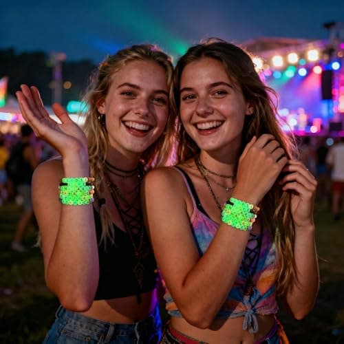 Gionlion 1200+Pcs Round Letter Beads for Bracelet Making, Acrylic Alphabet Beads for Jewelry Making, DIY Friendship Bracelets with 4x7mm Glow in The Dark Beads with Colorful Letters - Thumbnail 2