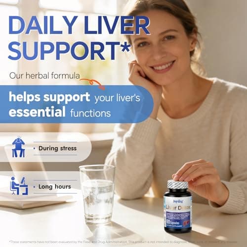 Joyung 540mg Milk Thistle Liver Support Supplement - Silymarin Complex with Artichoke, Dandelion Root & Turmeric - Supports Liver Health, Digestion & Metabolism - 60 Capsules - Thumbnail 5