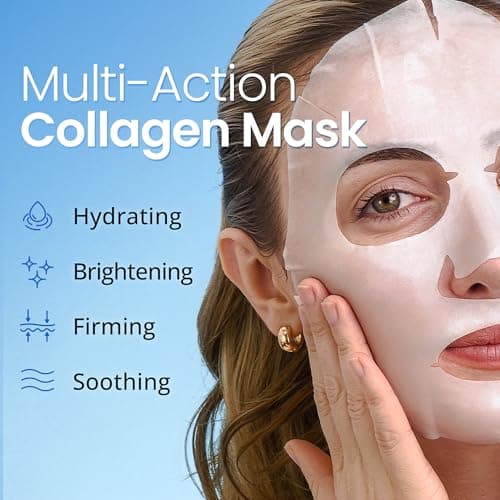 Ebanel 15 Pack Collagen Face Mask with Hyaluronic Acid, Vitamin C, Peptide, Aloe, Instant Brightening Hydrating Face Masks Skincare Korean Sheet Mask, Skin Firming, Lifting Anti Aging Facial Masks - Thumbnail 2