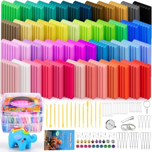 Ixiaoyoo 51 Colors Polymer Clay, DIY Modeling Clay Starter kit for Kids, Oven Baked Model Clay Art & Crafts Toys with Sculpting Tools, Non-Sticky, Birthday & Christmas Gift for Kids & Adults Artists - Image 1