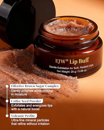 Triple-Action Lip Scrub - Brown Sugar, Coffee & Pearlite Exfoliator - Infused with Coconut & Botanical Oils for Nourishing Care of Dry, Cracked Lips - Vegan, Cruelty-Free - Thumbnail 2