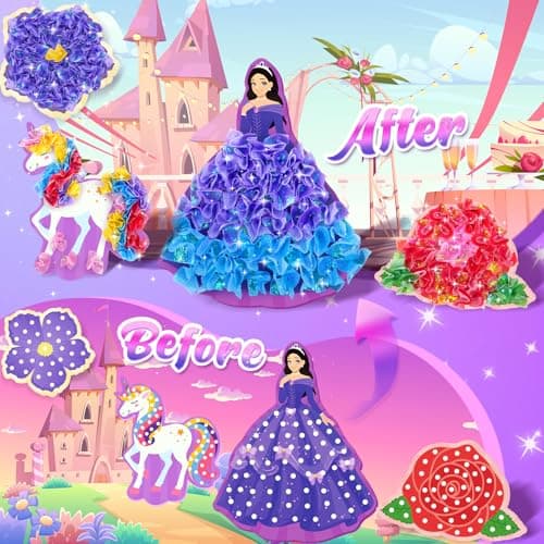 ZOOI Poke Art Kits, Arts and Crafts for Kids 4-8, Pretty Pretty Princess Game, Poke in Crafts for Kids Ages 4-8, Birthday Gifts for 4, 5, 6, 7, 8 Year Old Girl Toys Age 6-8 Art Kits - Thumbnail 4