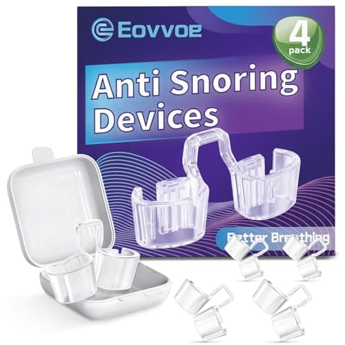 Anti Snoring Devices, 3-Gear Adjustable Snore Stopper, Individually Packaged & Reusable Snoring Solution for Sleeping, 4 Pack for Men and Women - Image 1