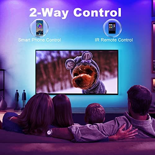 dalattin 15ft Led Lights for TV 50-65 Inch, USB RGB LED Strip Lights TV Backlight with Remote Built-in MIC Music Sync,Led Lights for Bedroom Bluetooth APP Control,HDTV Lighting - Thumbnail 3