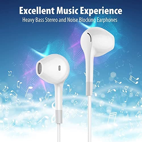 Earbuds Headphones 5 in One Pack, Wired Earbud with Heavy Bass Stereo Noise Blocking, Microphone, Compatible with iPhone, Android Phones, Laptops, Computers, iPad or Any Device with 3.5mm Interface - Thumbnail 2