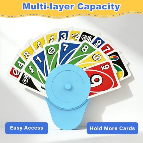 Tenyond Playing Card Holders for Little Hands Playing at Game Nights,Handheld Cards Game Accessory for Ages 3 and Up, for Poker and Cards Games, 4 Pack (2 Blue + 2 Yellow) - Thumbnail 3