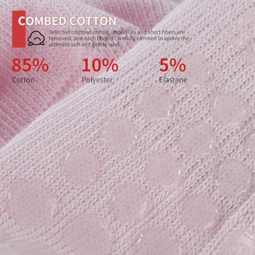 BUDERMMY Pilates Socks for Women - Non Slip Grip Socks for Yoga 4 Pairs for Ballet,Plasticity,Dance,Home,Training (US, Numeric, 6, 9, Regular, Regular, Mixed 4 Pairs) - Thumbnail 6