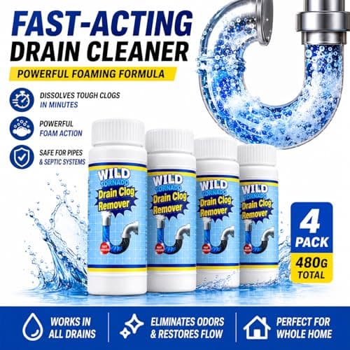 Sink & Drain Cleaner, Powerful Pipeline Dredging Agent,Drain Clog Remover Set Fast Foaming for Kitchen Toilet, Pipes Cleaning Tool（4pcs） - Thumbnail 2