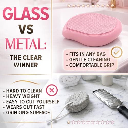 Nano Glass Foot File – 4.6" Glass Foot Callus Remover, Ergonomic Heel Scraper for Cracked Heels, Scratch-Resistant & Non-Wearing – Moisture-Resistant & Gentle Cleansing, Designed for Wet or Dry Use - Thumbnail 5
