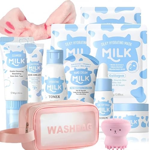 Milk Skincare Set for Kids & Teens, 12 IN 1 Moisturizing & Gentle Milk Skin Care Set For Kids Girl Ages 8-12, Face Care Kit, Skincare For Girls 10-12, All Skin Types - Image 1
