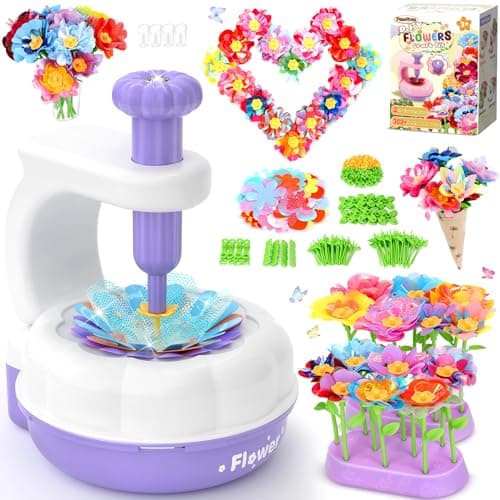 PERRYHOME Fabric Flower Bouquets Toys, 300+ Pcs Birthday Gift Activity Kit, 2 Gameplays STEM Craft for Kids, Reusable DIY Bouquets Maker Mothers Day Gifts for 3 4 5 6 7 8 Years Toddler Girl Gift - Image 1