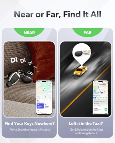 Air Tracker Tags-4 Pack for Apple Find My (iOS Only), Official MFi Certified, Mini Bluetooth Key Finder Locator with Sound, Smart Luggage Tracker for iPhone, Suitcases, Backpack, Wallet, Bike - Thumbnail 4