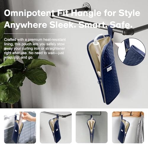 KarSyon Hot Tools Organizer Heat Resistant Mat Case Hair Tools Holder Travel Bag Portable Hair Styling Tools Cover Pouch for Curling Iron,Flat Iron,Hair Straightener (Blue) - Thumbnail 4