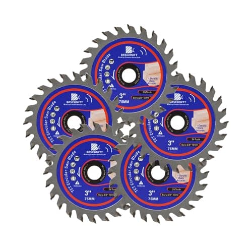 3inch Carbide Tipped Teeth Compact Circular Saw Blade 24T - BRSCHNITT Wood Cutting Saw Blade Arbor:10mm for General Purpose Cutting Wood, Plastic,PCV, Acrylic and Composite Materials(5pcs) - Image 1