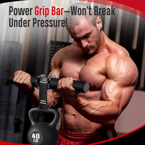 FitBeast Forearm Strengthener & Wrist Roller - Forearm Strength Trainer with Thickened Anti-Slip Grip Handles&Adjustable Strap, Perfect for Forearm Exercising, Boosting Grip Strength, Muscle Building - Thumbnail 5