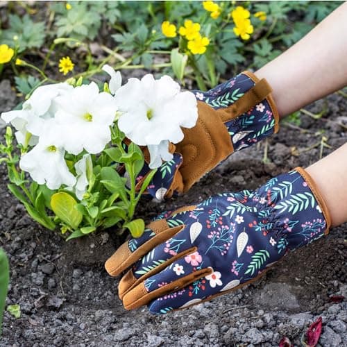 Pleneal Gardening Gloves for Women - Leather Garden Gloves Thorn Proof, Outdoor Protective Working Gloves - Thumbnail 6