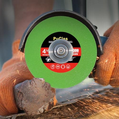 PuCiss 4-1/2 Inch Glass Cutting Disc for Angle Grinders, Diamond Saw Blades Wheel Multi-Material for Grinding Ceramic, Crystal, Tile, Wine Bottle, 7/8" Arbor - 3 Pack - Thumbnail 3