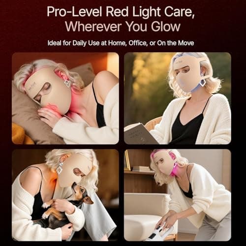 Hello Face 4D Red Light Therapy for Face, 311 LEDs Silicone Skin Improvement 850nm Infrared Led Face Mask Light Therapy for Photons Tech with Rechargeable Remote, ZERO-G Eye Chamber Design for Women - Thumbnail 6