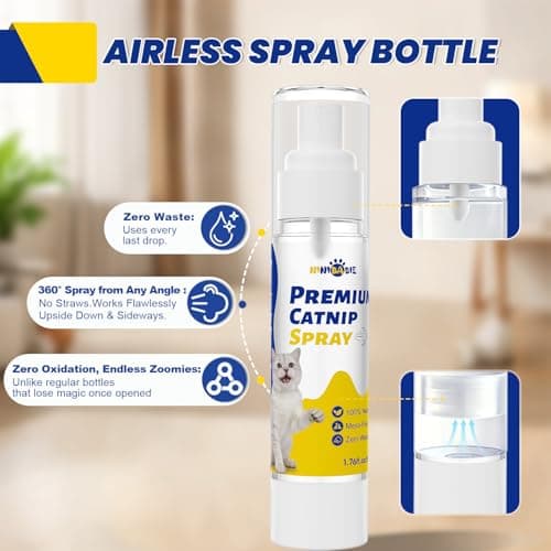 Ninibabie Catnip Spray for Indoor Cats,All Natural Cat Nip Liquid in Airless Spray Bottle for Lasting Freshness,Mess-Free Training Aid to Renew Toys & Reduce Scratching 1.76 fl oz - Thumbnail 2
