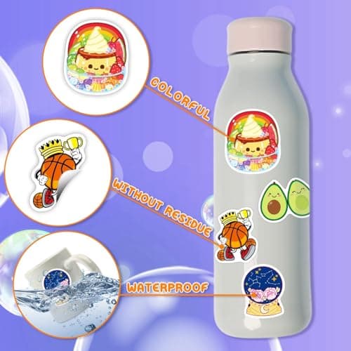 BJMOWIN 400PCS Water Bottle Sticker Pack, Funny Vinyl Stickers for Teens, Bulk Waterproof Decals for Laptop Skateboards Notebooks Adults Students Party Favors School Rewards Room Decor - Thumbnail 3