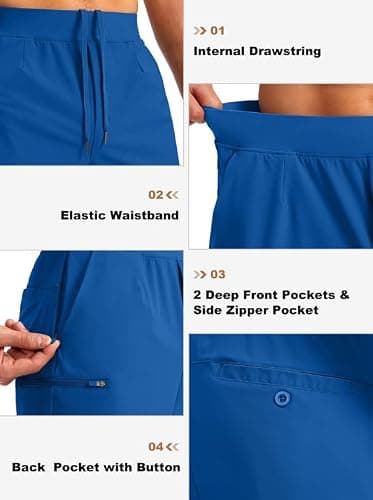 Viodia Men's 7" Golf Shorts with 5 Pockets Elastic Waist Dry Fit Stretch Lightweight Shorts for Men Hiking Casual Athletic Royal Blue - Thumbnail 4