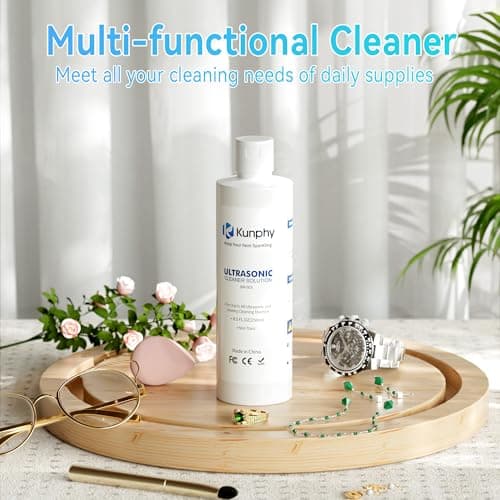 kunphy Sonic Jewelry Cleaner - Effective Solution for Cleaning Gold, Silver, Platinum, Diamonds, and eyeglasses watch, 8.5 oz (250 ml) - Thumbnail 3
