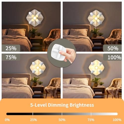 Honey Tour Dimmable Plug in Wall Sconces, Floral Mood LED Wall Light with Remote Control, 7 RGB Color Wall Light Sconces Wall Decor Gifts Mounted Lighting for Bedroom Living Room, Mother's Day - Thumbnail 6