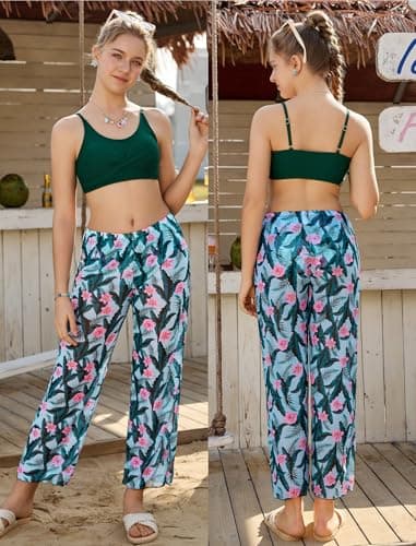Seanrui Girls Bathing Suits Size 7-8 Two Piece Swimsuit with Girls Bikini Set Swimwear for Kids - Thumbnail 4