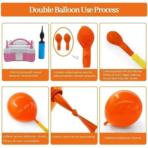 Pink Orange Balloon Garland, Double Stuffed Hot Pink Dark Magenta Balloon Arch Kit Metallic Gold Latex Balloons for Mother's Day Birthday Wedding Baby Shower Tropical Party Decorations - Thumbnail 4