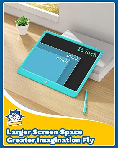 TEKFUN LCD Writing Tablet for Kids, Teen Girl Boy Gifts Ideas, Educational Toys for Boys 8 7 6 5 4 3 Year Old, Drawing Board for Kids Adults (15in Blue) - Thumbnail 3